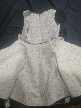 Angel White Dress with Navy Floral Print